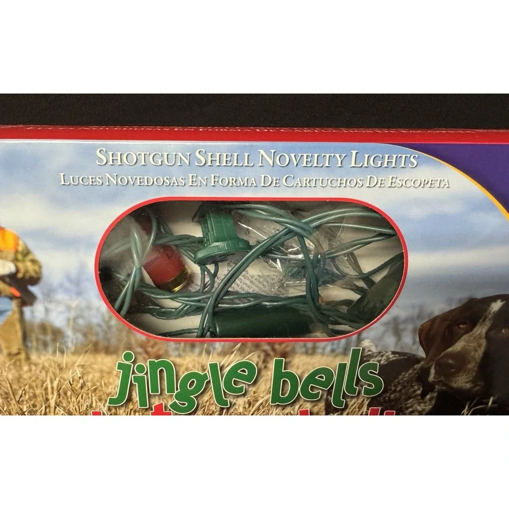 Jingle Bell Shotgun Shell Novelty Lights 6 Red & 6 Green Working Extra Bulbs
